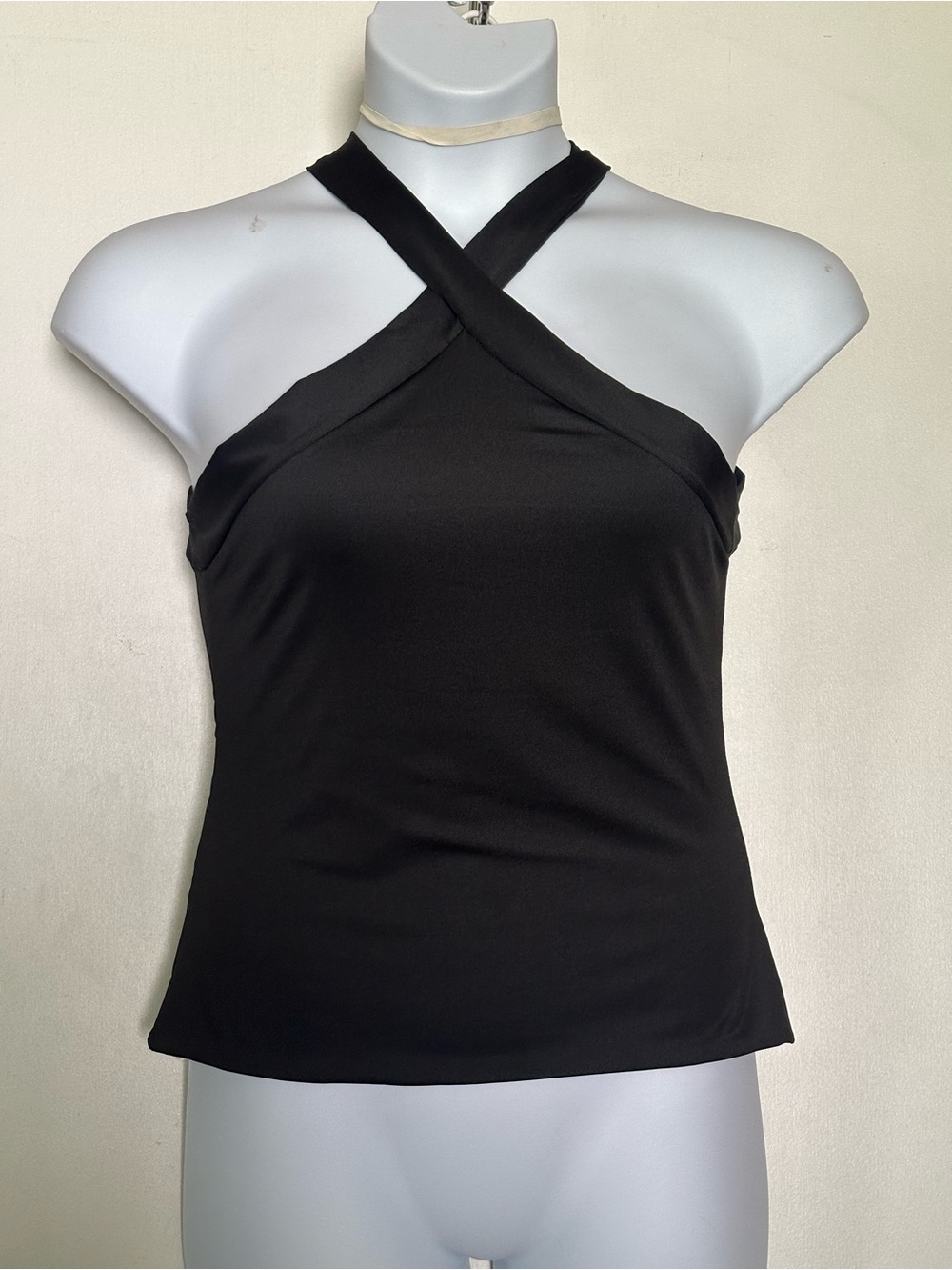 Women’s Black Halter Crisscross Tank Top